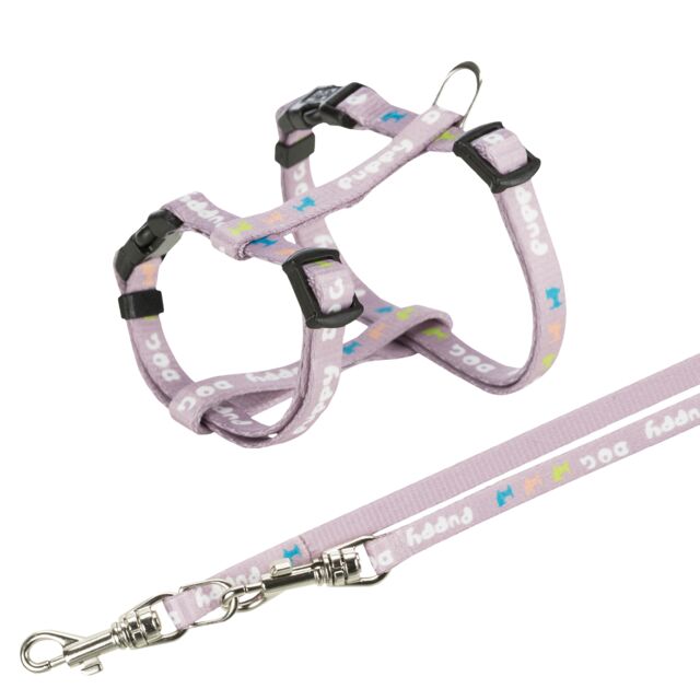 Garnitura za štence am + povodac M-L 27-45cm 2m lila