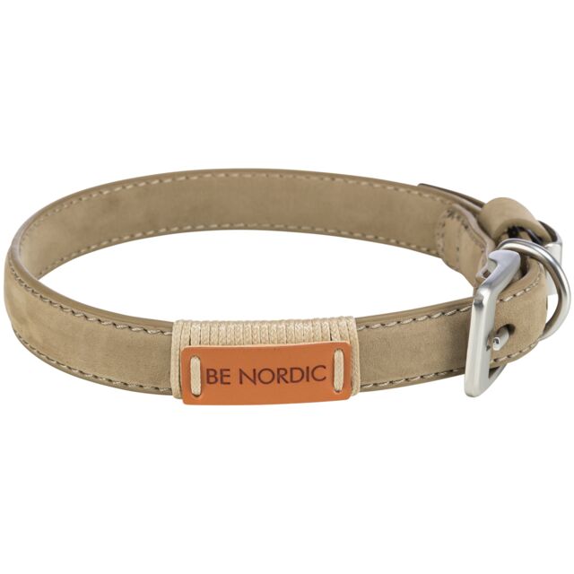Ogrlica be nordic koža S M 40 46cm/20mm bež