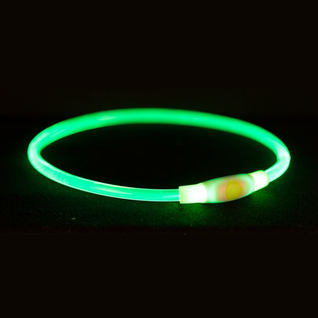 Svetleća ogrlica USB S-M 40cm/8mm zelena