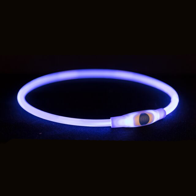 Svetleća ogrlica USB S-M 40cm/8mm plava