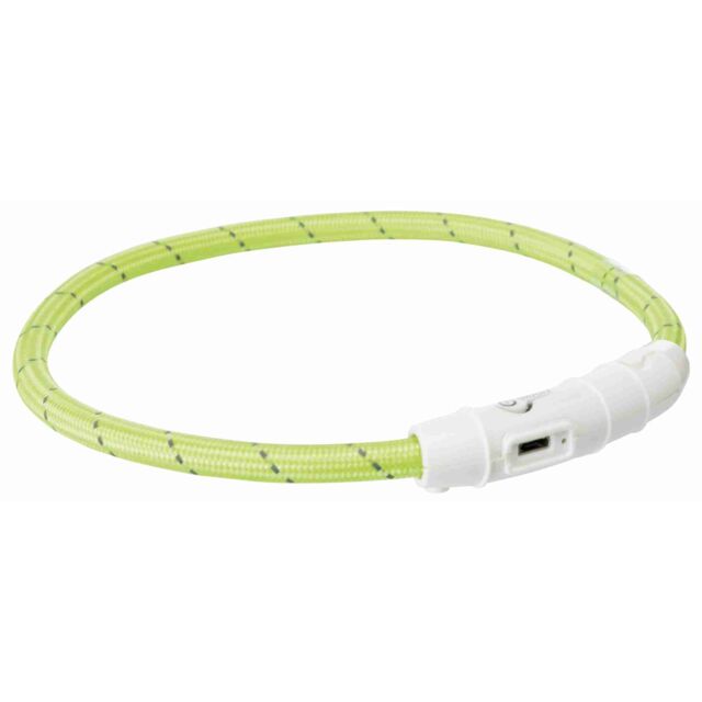 Svetleća ogrlica USB L-XL 65cm/7mm zelena