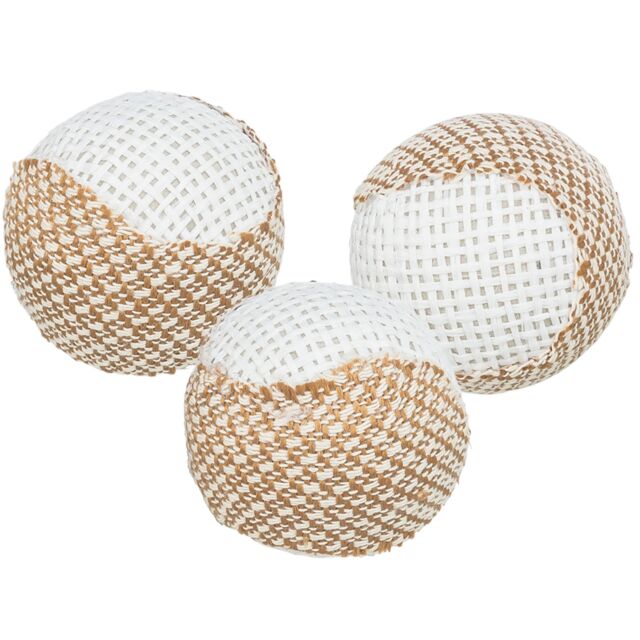 3 loptice od jute i plastike 5cm