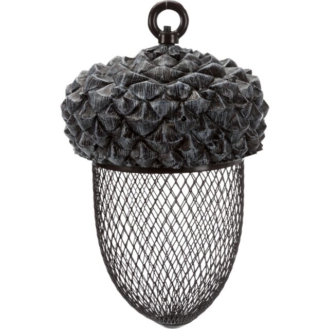 Hranilica za ptice u obliku žira 700ml metal 14x22cm