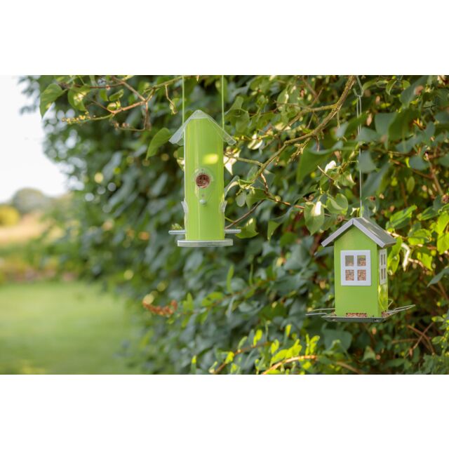 Hranilica za ptice metal/plastika 800 ml/25 cm zelena