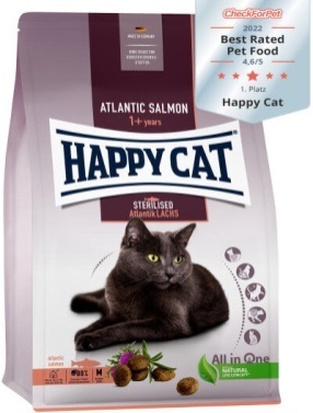 Happy cat za sterilisane mačke losos 10kg